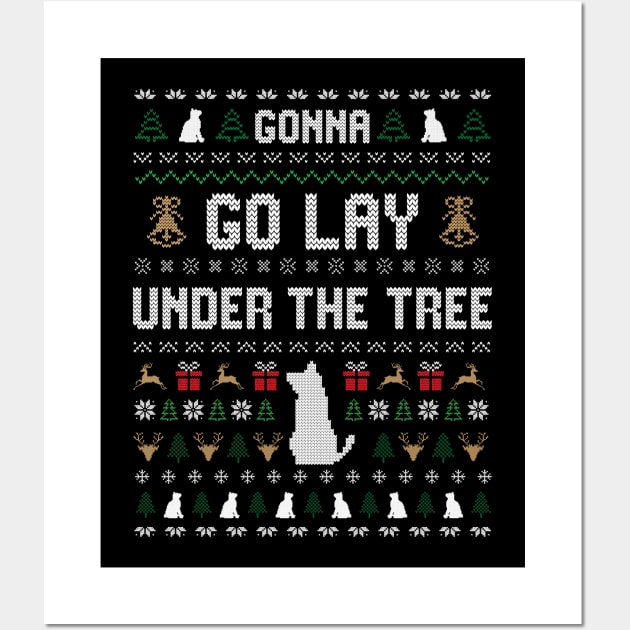 Funny X-mas Christmas Pajama Gonna Go Lay Under The Tree Wall Art by star trek fanart and more